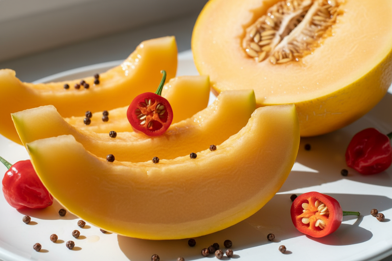 habanero rouge (un peu) melon jaune uniquement plus et poivre Sichuan